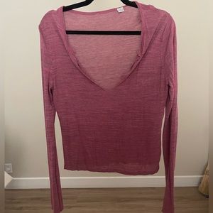 open v neck light thin sweater